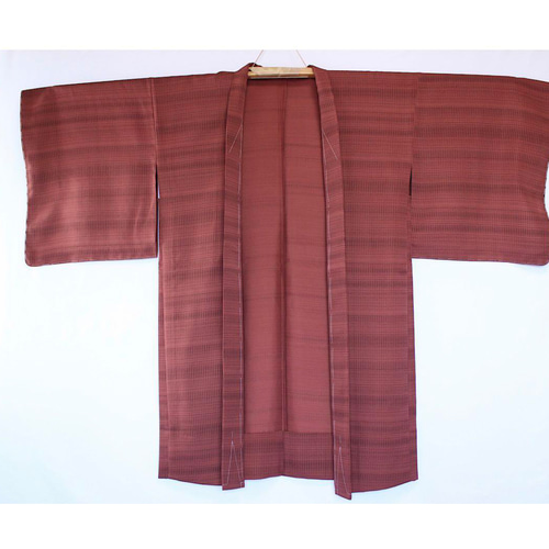 新品 正絹 単衣 女物 長羽織 小豆色 着物 haori しば田（お休み） 通販