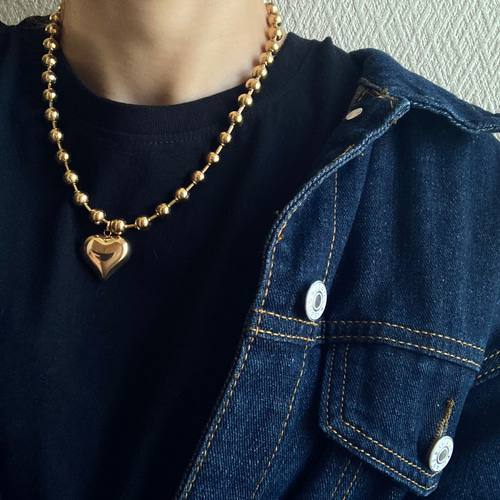 K18 フラワー✖️ハート　ボールチェーンネックレス K18 フラワー✖️ハート ボールチェーンネックレス FREAK'S STORE