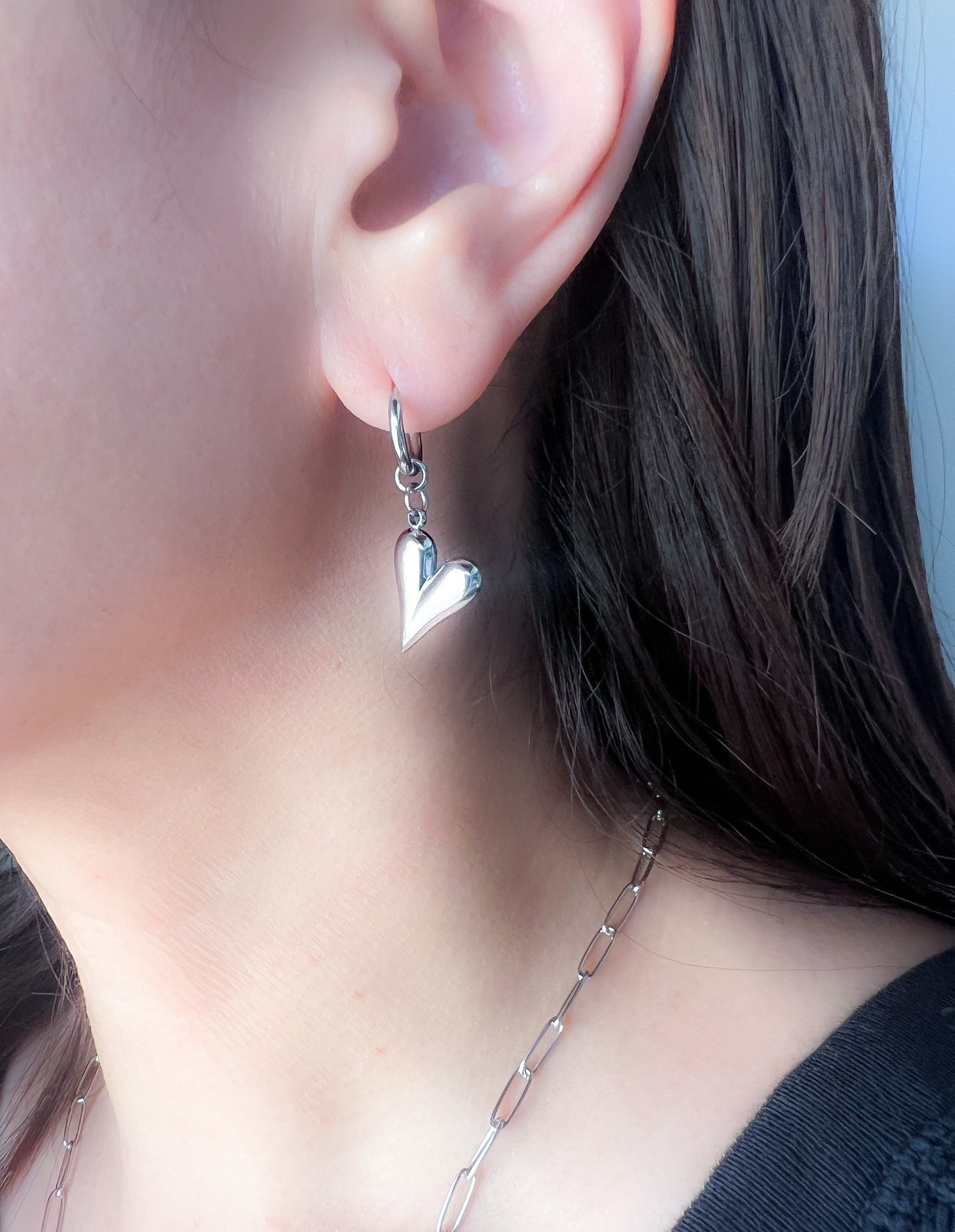 Creema限定新春福袋〈梅〉 ぶら下がりハートのネックレス＆ピアス（イヤリング）セット  GOLD