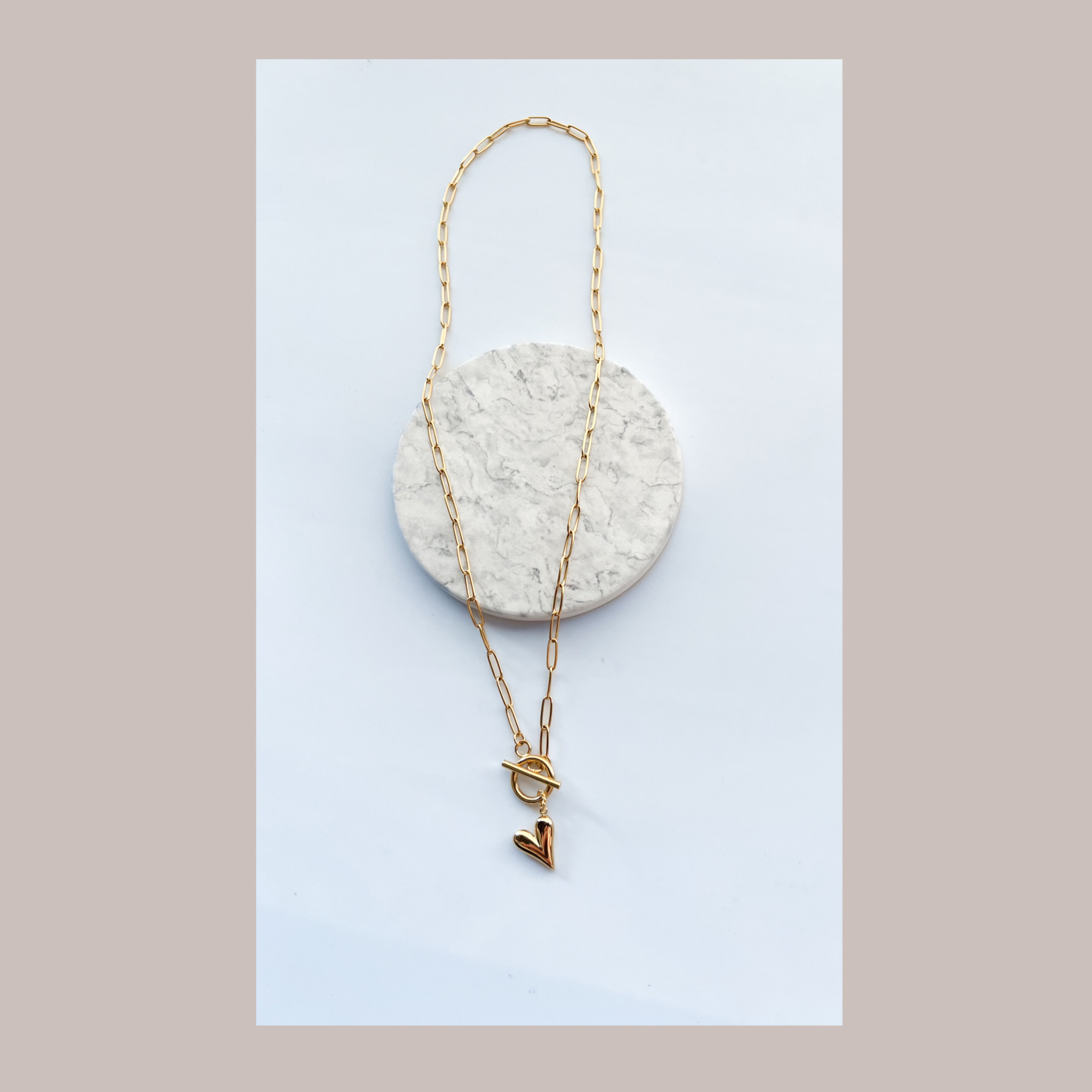 Creema限定新春福袋〈梅〉 ぶら下がりハートのネックレス＆ピアス（イヤリング）セット  GOLD