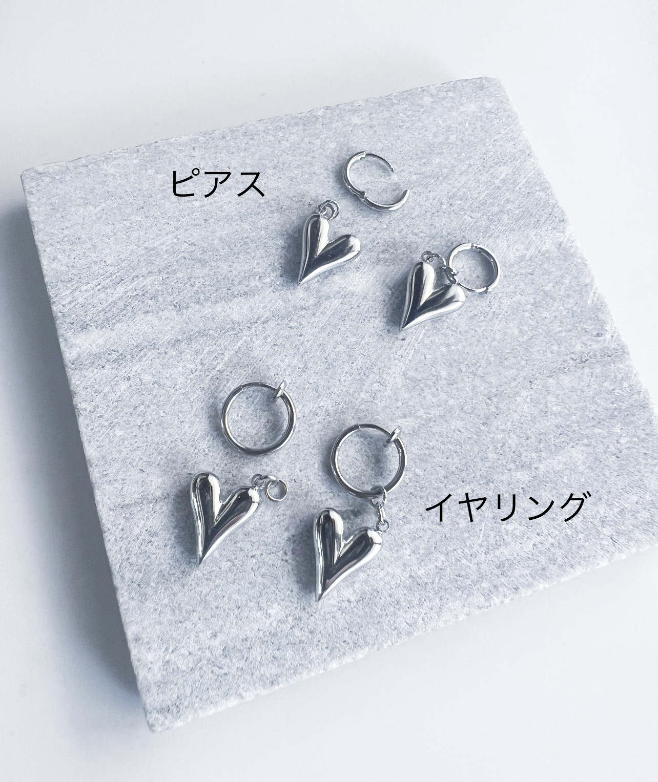 Creema限定新春福袋〈梅〉 ぶら下がりハートのネックレス＆ピアス（イヤリング）セット  GOLD