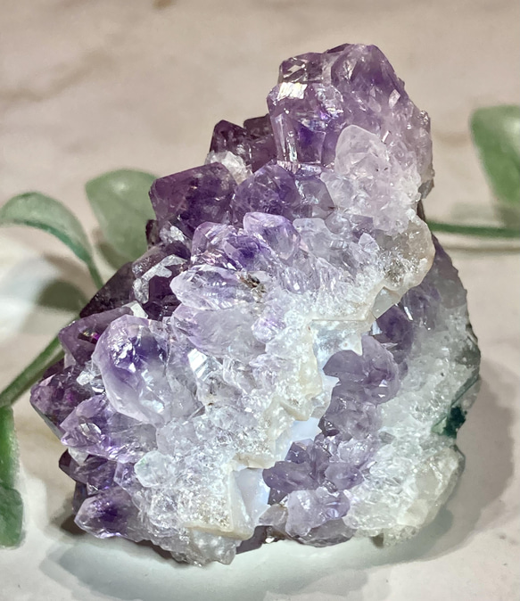 アメジスト クラスター 紫水晶 高品質 虹入り ゲーサイト カルサイト