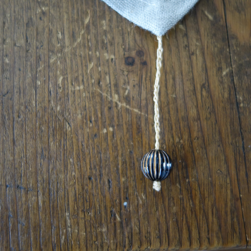 アンティーク風赤いラインのリネンテーブルランナー テーブルクロス