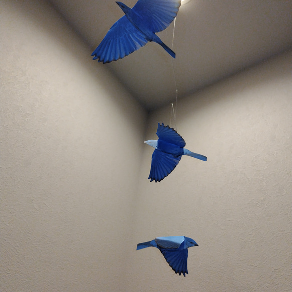 青い鳥　ブルーバード　小鳥　モビール 8枚目の画像
