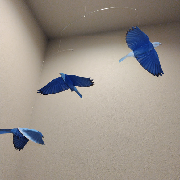青い鳥　ブルーバード　小鳥　モビール 13枚目の画像