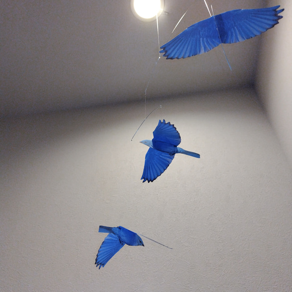 青い鳥　ブルーバード　小鳥　モビール 4枚目の画像