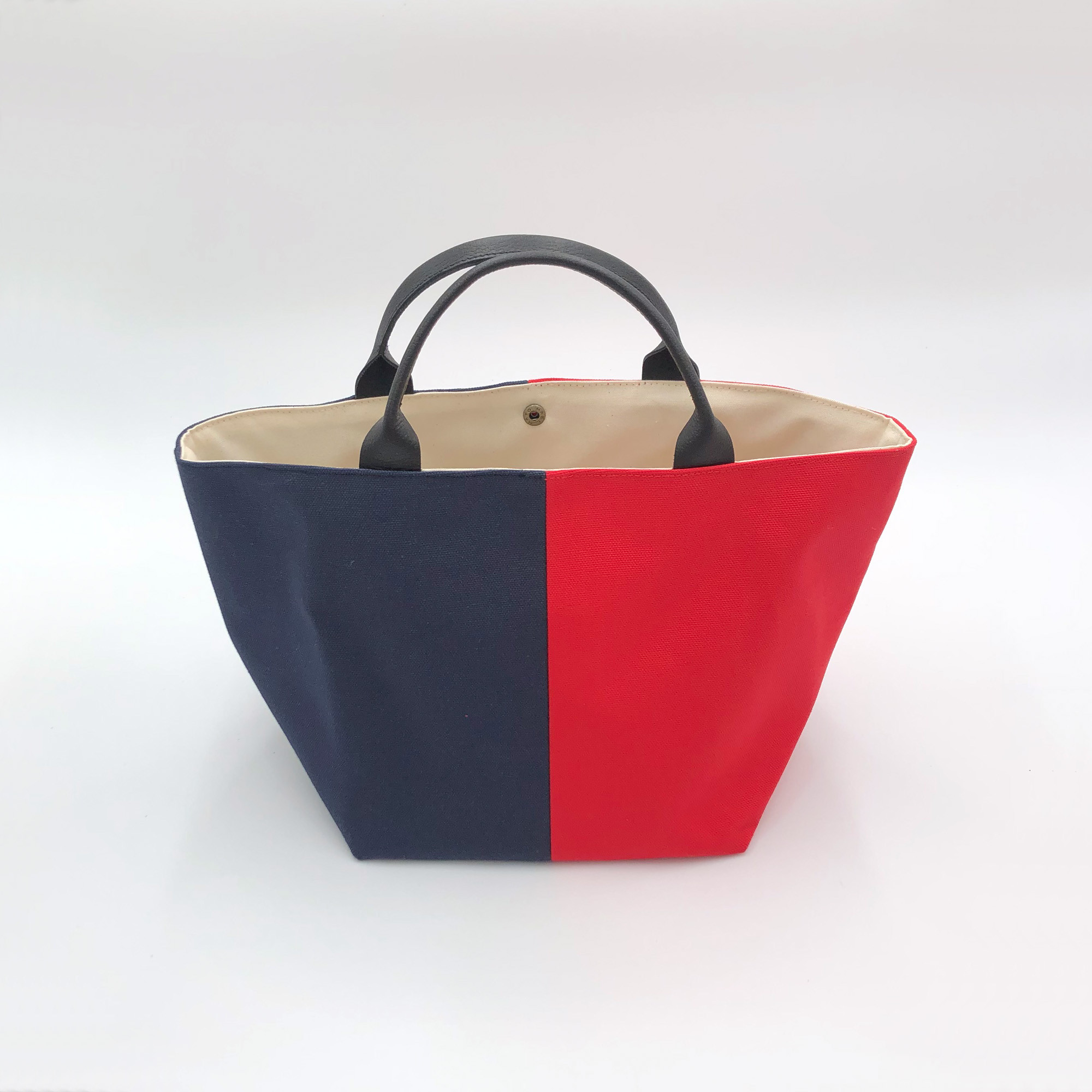 大人のための帆布トート【ネイビー/シュアカ×生成】