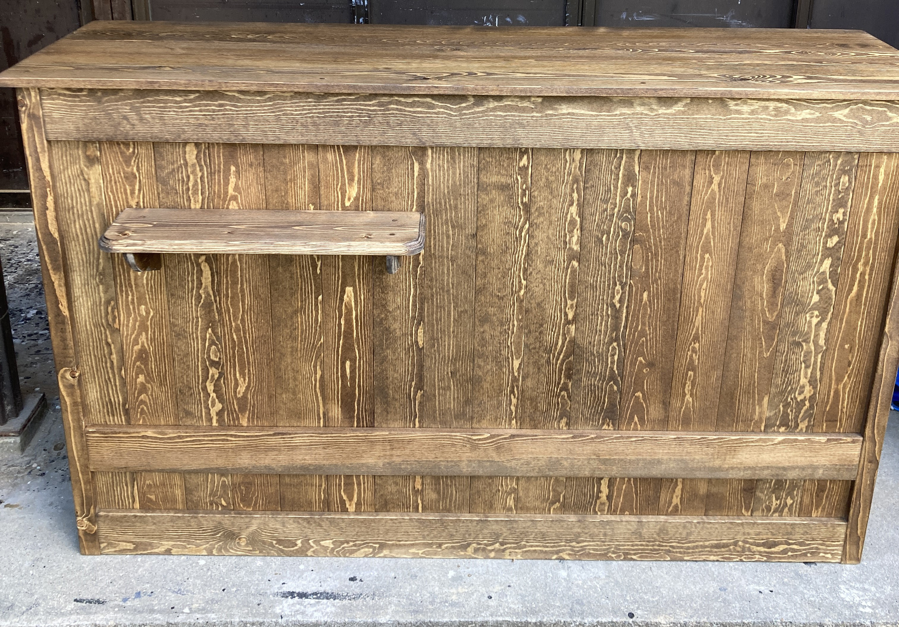 ［受注製作］☆受付カウンターテーブル　レジカウンター【1500】カバン置き;棚２段付★店舗什器★アンティｰク☆