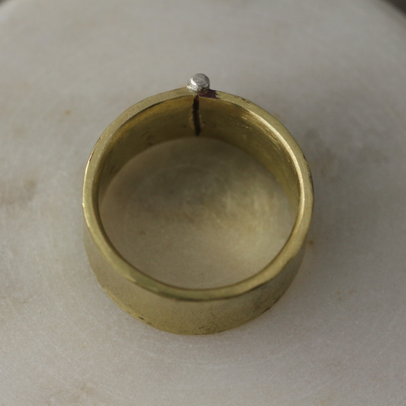 Silver Button Ring フリー　真鍮／シルバー 12枚目の画像