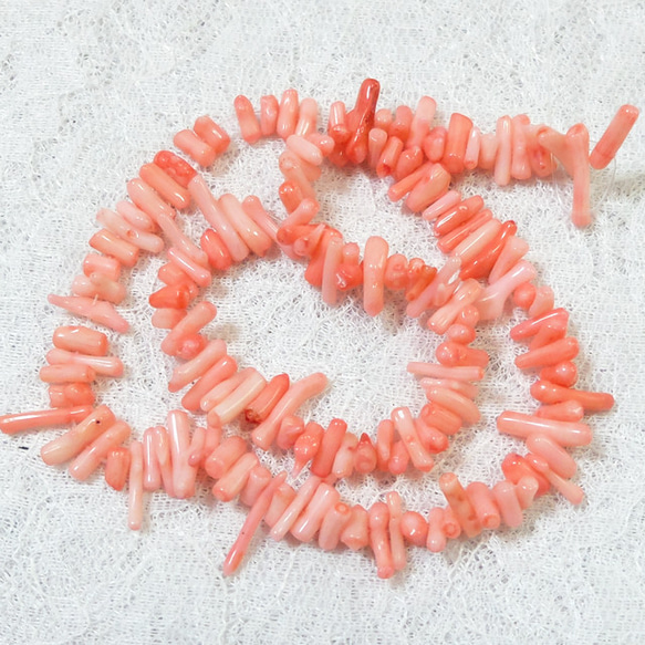 海竹サンゴのビーズ 珊瑚 5〜26mm 1連 120個〜 染めピンク ビーズ
