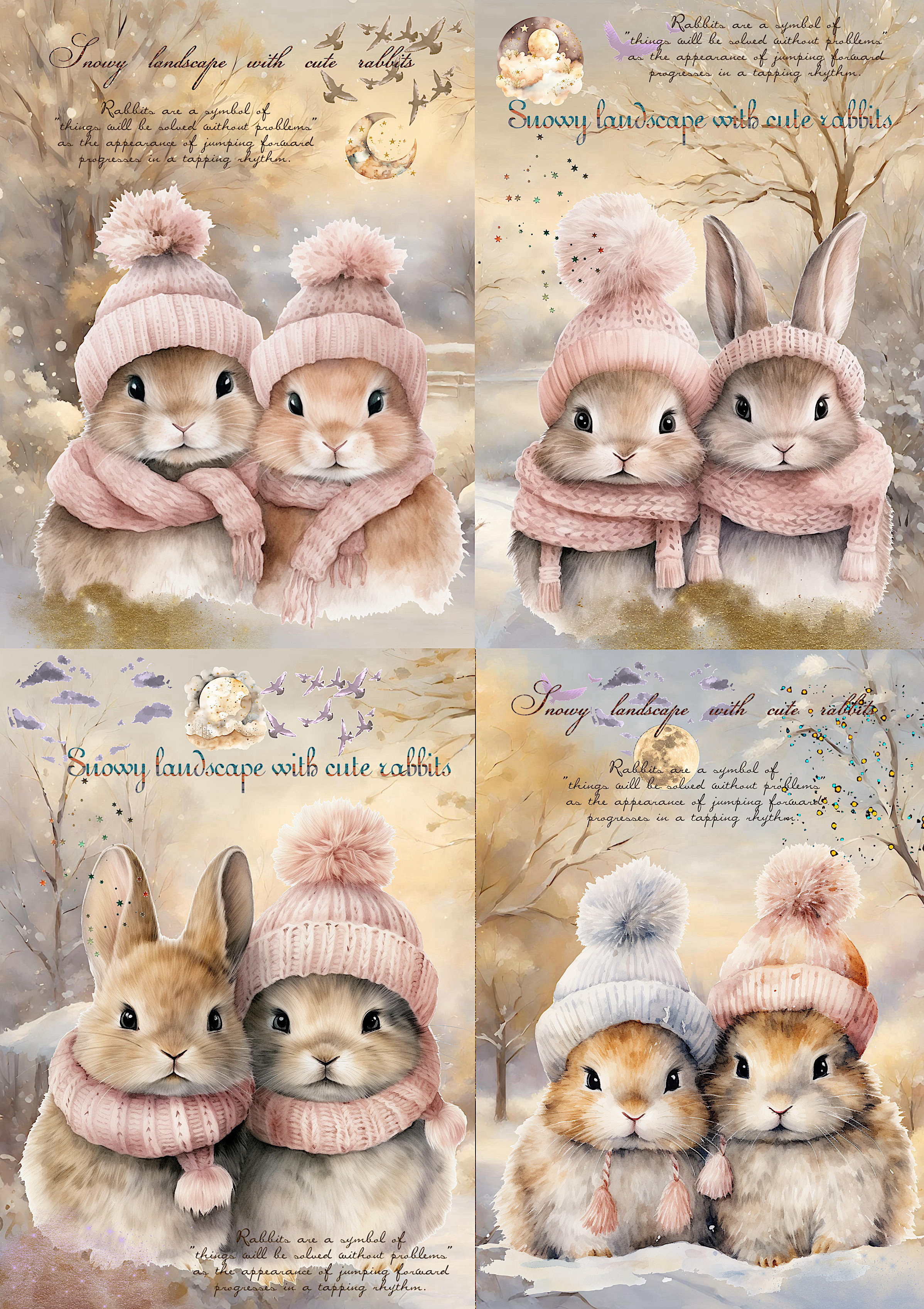 オリジナル ハンドメイド 絵 キュートなうさぎさん ᕱ⑅ᕱ (¯¯) おぱんちゅうさぎ🎀💕💓💗 可愛い〜♡ 年甲斐もなく