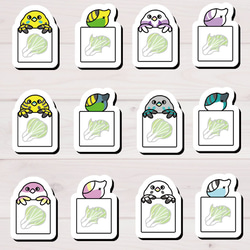 フレークシール 手帳シール 12枚セット 文字が書けるヤギシール