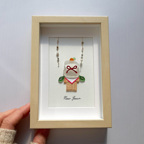 鏡餅〉シーグラスアート その他アート moon 通販 16764995｜Creema