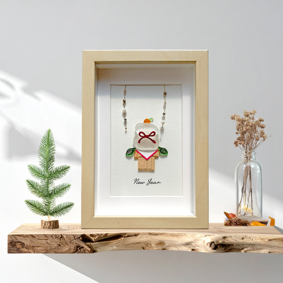 鏡餅〉シーグラスアート その他アート moon 通販 16764995｜Creema