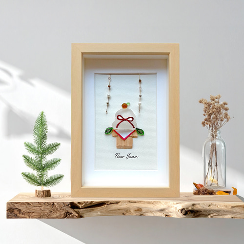 シーグラスアート　正月アート　鏡餅♡ シーグラスアート鏡餅お正月アート