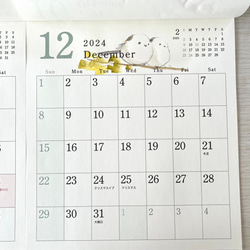 2024年　シマエナガのカレンダー（手書き） 11枚目の画像