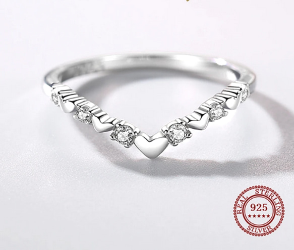 ビジューシルバーリング　指輪　クリスマス　誕生日　記念日　プレゼント　シンプル  シルバー925  スターリングシルバー 9枚目の画像