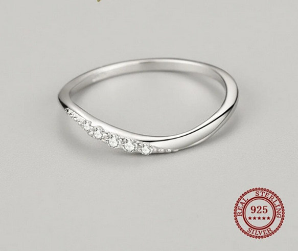 ビジューシルバーリング　指輪　クリスマス　誕生日　記念日　プレゼント　シンプル  シルバー925  スターリングシルバー 8枚目の画像