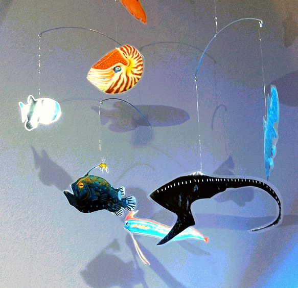 モビール  深海魚 古代魚 深海生物 mobile  竜宮の使い 13枚目の画像