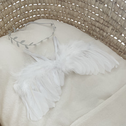 ハーフバースデー 天使の羽 バルーン セット ホワイト 赤ちゃん 3枚目の画像