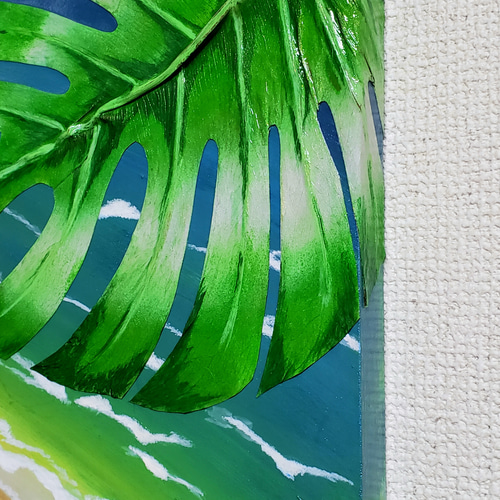 One and only》モンステラアート～海～ 絵画 arie 通販 16765503