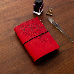 冬季限定】トラベラーズノートパスポートサイズ レッド-椿- 手帳カバー