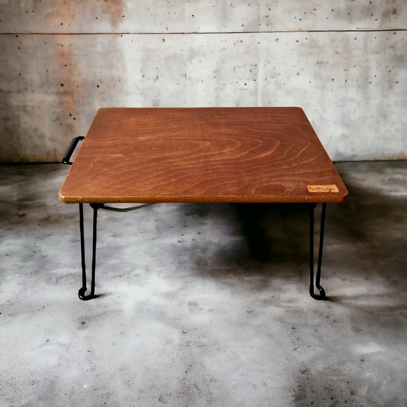 school desk × camp table（学校机×キャンプ用ローテーブル） 2枚目の画像