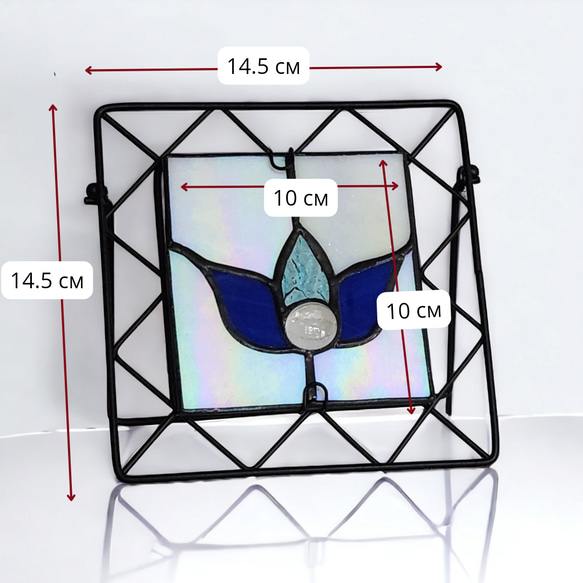 ステンドグラスパネル　置物　ミニオブジェ　プチギフト　プレゼント　一点物　サンキャッチャー　送料無料 4枚目の画像