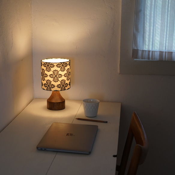 ◆HappyLamp◆S・Mサイズ/フラワーパターン/刺繍/グリーン/テーブルランプ/スタンドランプ/照明 8枚目の画像