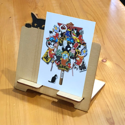 木製カードたて【覗く黒猫】 4枚目の画像