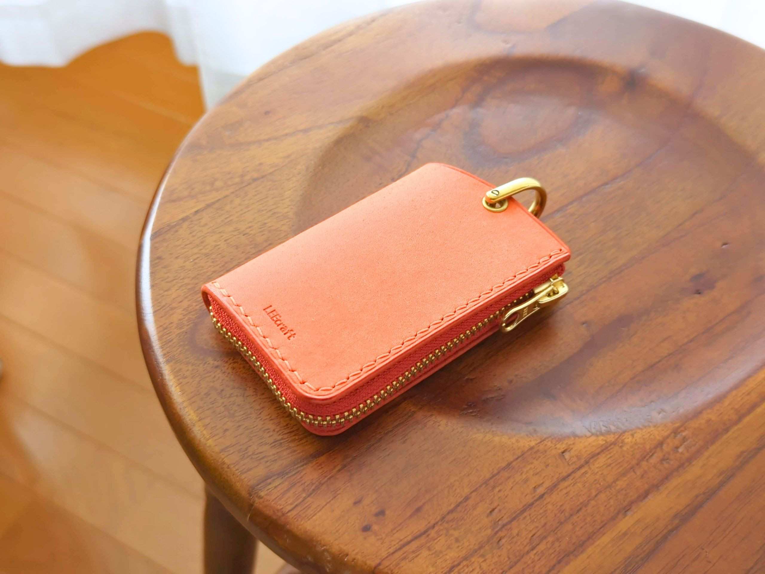 厚い革1枚のスマートキーケース MARGOT/マルゴー オレンジ イタリアンレザー *受注製作