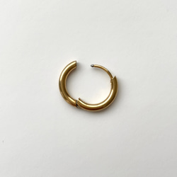2way サージカルステンレス ゴールド◆しずくのミニフープピアス/イヤリング◆クリア 涼しげ 水滴 ドロップ シンプル 8枚目の画像
