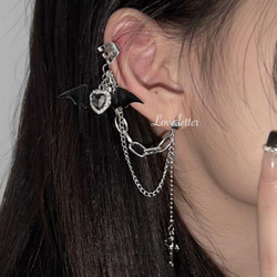 地雷ハートデビル片耳ピアス イヤリング 韓国 量産型 コンカフェ Y2K