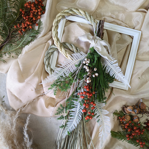 冬の新作）2024早割 しめ縄スワッグ＆お正月飾り casual2WAYタイプ