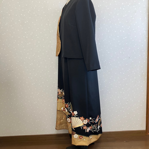 No.89留袖ドレスプリンセスラインのワンピースとボレロ 13号 L〜L L 