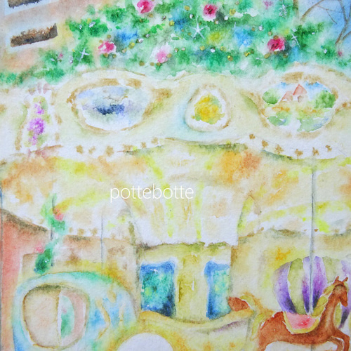 【原画】冬の夜空｜クリスマス｜手描き絵画 3枚セット「雪空」水彩画イラストポストカード クリスマス