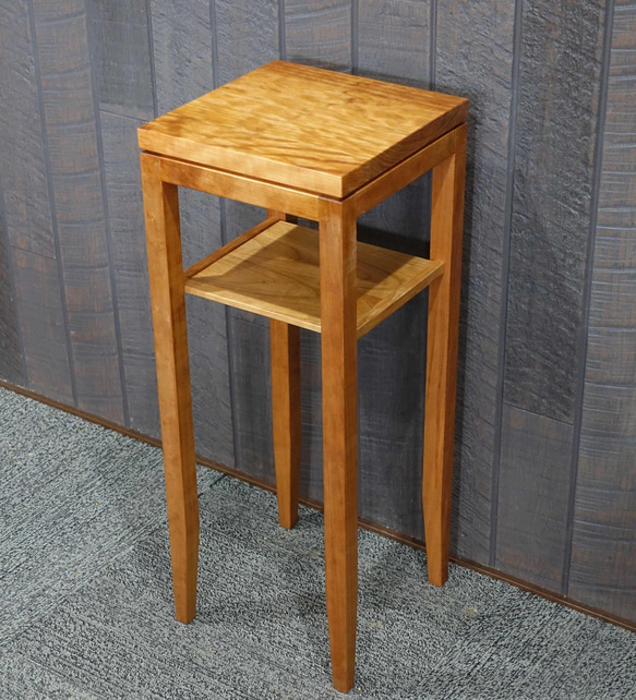 サイドテーブル　花台　コンソールテーブル　シンプル　おしゃれ　アメリカンブラックチェリー無垢材　ちょっと贅沢 1枚目の画像