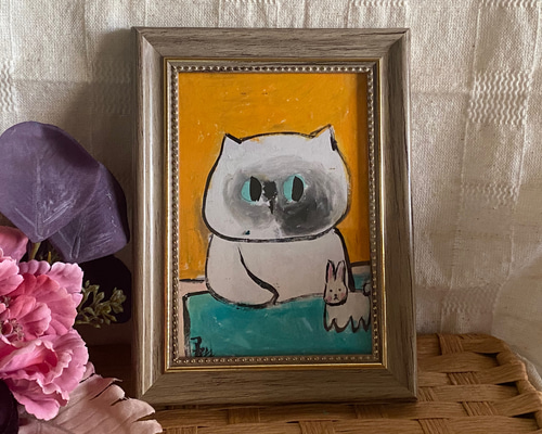 絵画。原画【可愛い猫ちゃんたちを連れて楽しい遠足に行く】 絵画。原画【可愛い猫ちゃんたちを連れて楽しい遠足に行く】