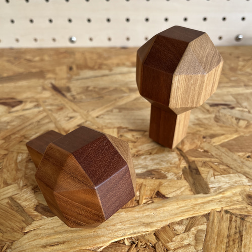 ジムニーJB23/AT木製シフトノブ【タモ×ブラックチェリー×ケヤキ】 木材