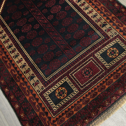 Prayer Rug ミフラブデザイン　オールド手織り絨毯　アフガン　トライバルラグ　95x162cm　＃134 5枚目の画像