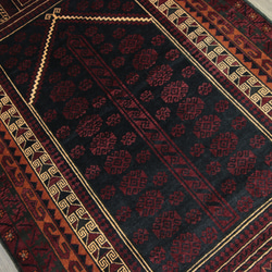 Prayer Rug ミフラブデザイン　オールド手織り絨毯　アフガン　トライバルラグ　95x162cm　＃134 4枚目の画像