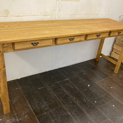 英国アンティーク調 マホガニー 無垢 デスク テーブル 書斎机 作業机