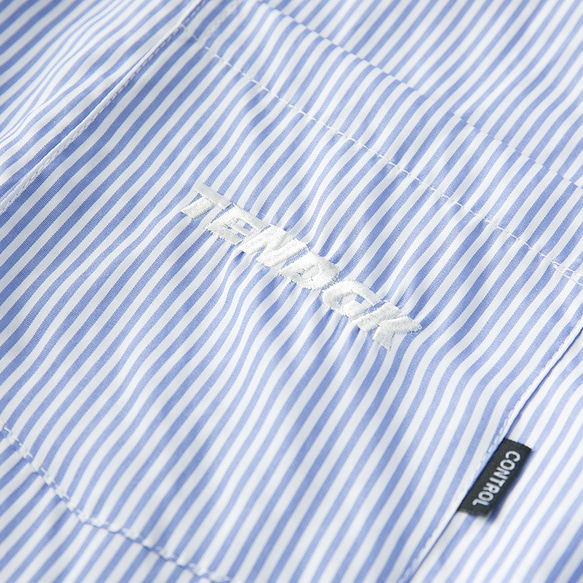春秋新品 長袖ラペルシャツ メンズ コットン 青と白のストライプ レトロ カーディガンシャツ ゆったり トップス 10枚目の画像
