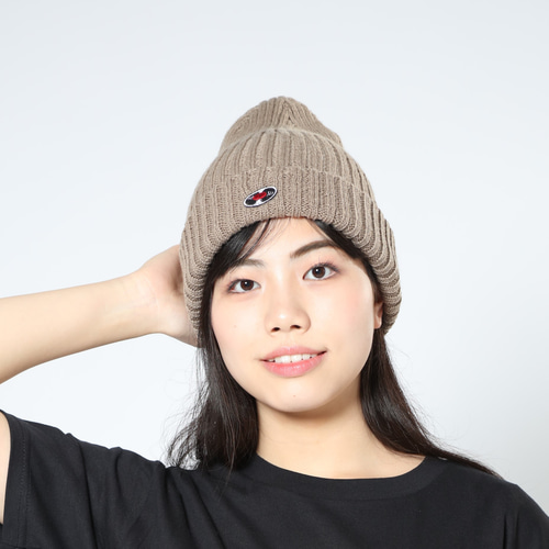 2wayニット帽（レコードワッペン） グレージュ F 2023AW 新作