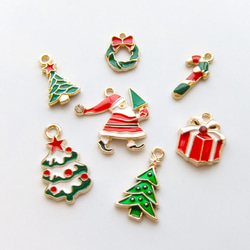 7個【各種1個ずつ】クリスマスチャームアソート・231014 チャーム 四季