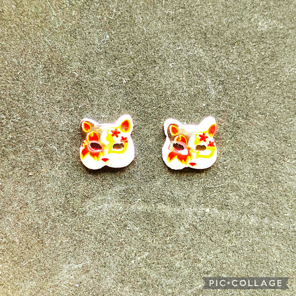 ☆狐ピアス 7パターン☆ 耳飾り ハンドメイド アクセサリー レディース ビーズ 11枚目の画像