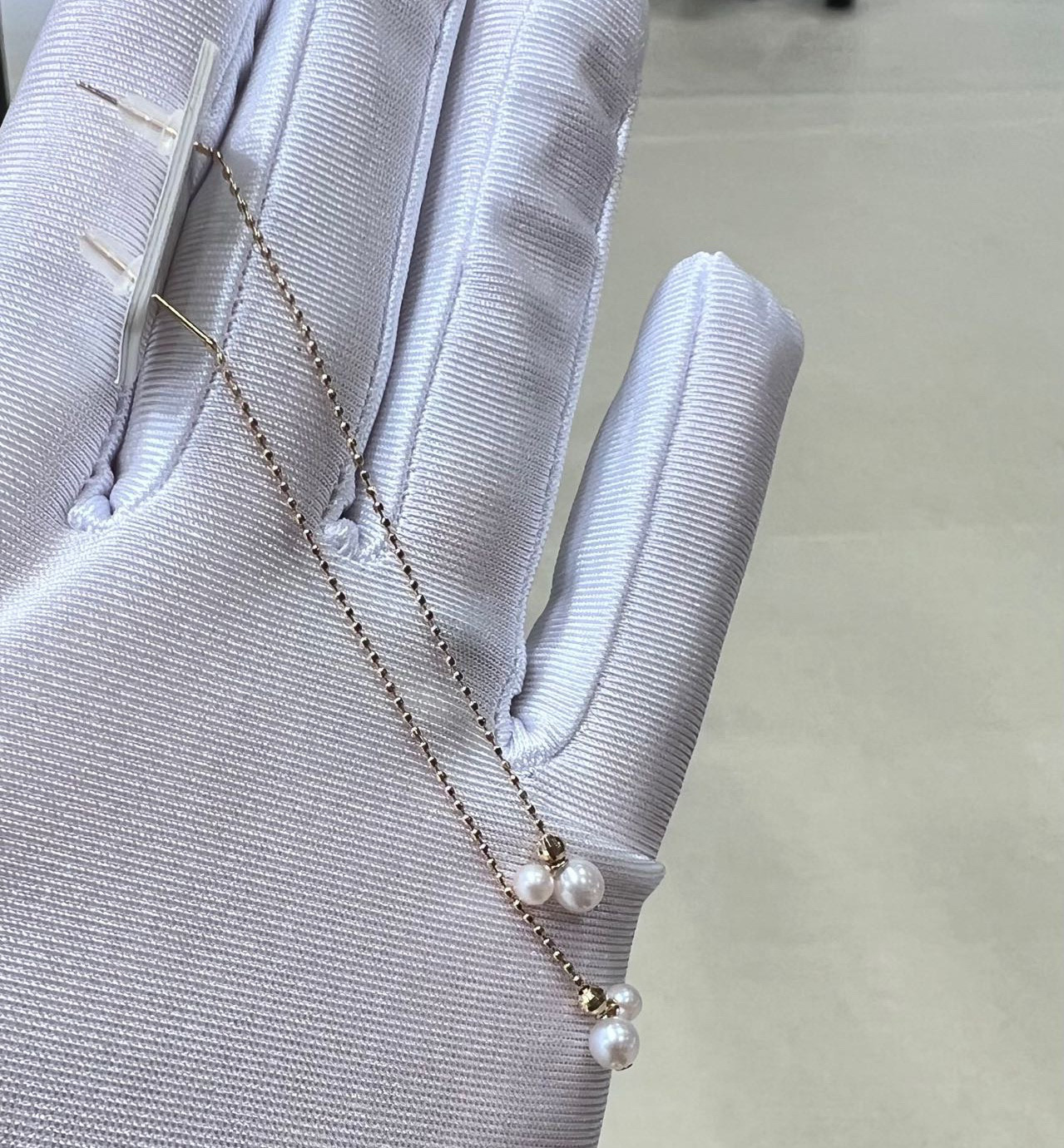 天然　アコヤパール　デザインピアス　k18