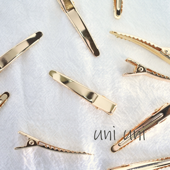 10個 14kgp ヘアクリップ 45mm ゴールド 金色 14金 ヘア