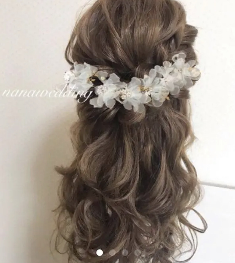 ウエディング ヘッドドレス フラワー 髪飾り 小枝 ヘアアクセサリー ブライダル ヘアアクセ