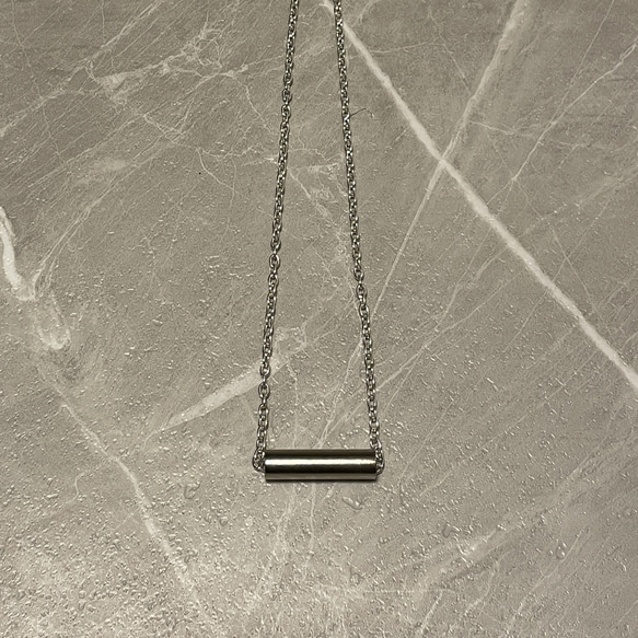 simple tube necklace シンプル ネックレス シルバー 1枚目の画像